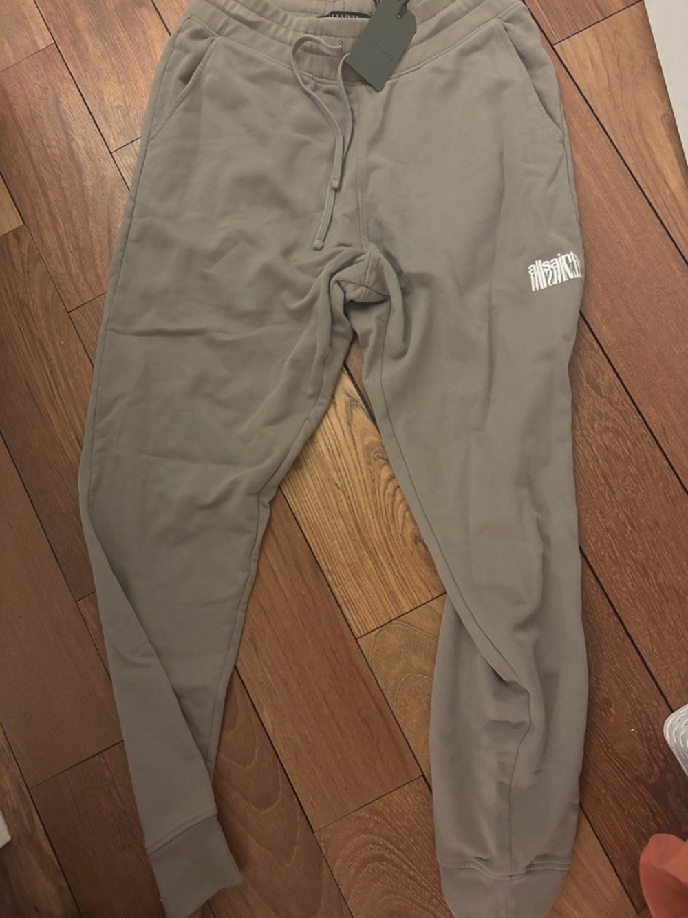 NEW WITH TAGS AllSaints men’s retract sweatpants size medium “bay leaf taupe”